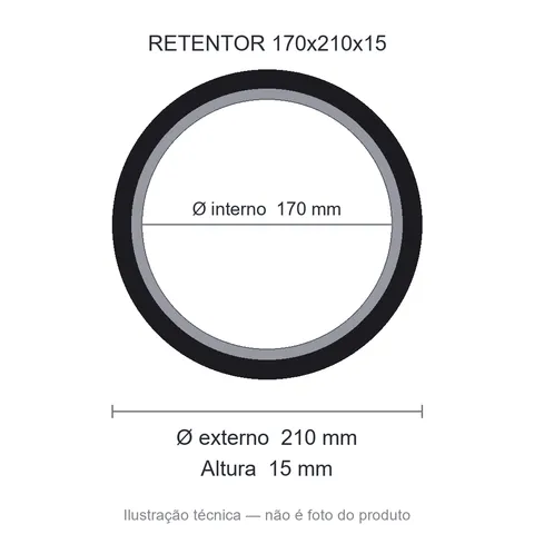 Retentor 170 mm x 210 mm x 15 mm NORD 170x210x15 BRG NBR