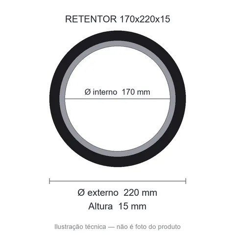 Retentor 170 mm x 220 mm x 15 mm TECH 170x220x15 BRG 44536