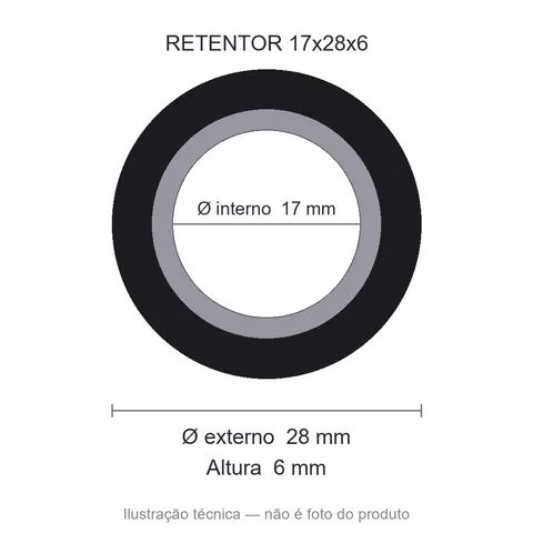 Retentor 17 mm x 28 mm x 6 mm SAV 01072 17x28x6 7902