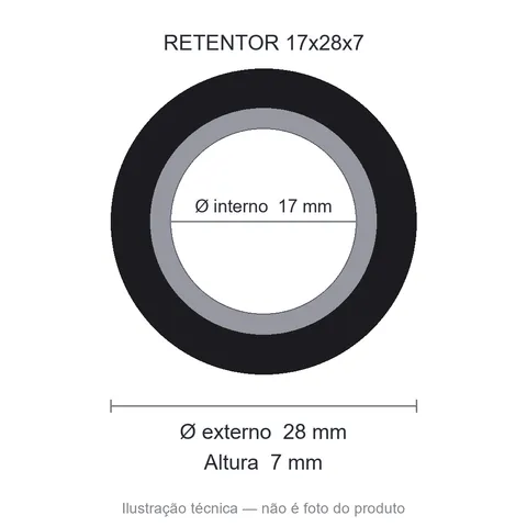 Retentor Automotivo 17 mm x 28 mm x 7 mm SAV 00508 17x28x7 BAG