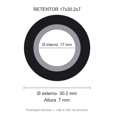 Retentor Agrícola 17 mm x 30,2 mm x 7 mm - 02963 BROF 17x30,20x7
