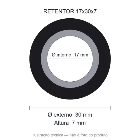 Retentor 17 mm x 30 mm x 7 mm TECH 17x30x07 BRG