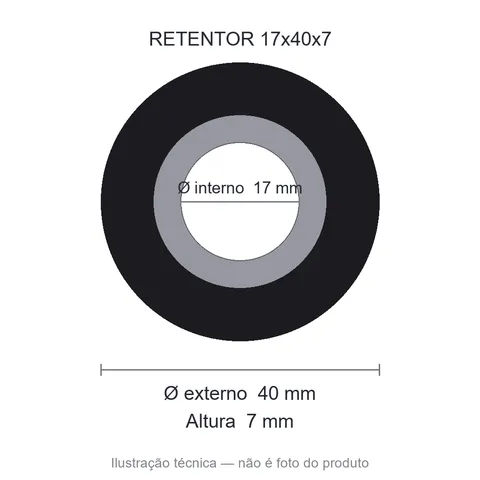 Retentor 17 mm x 40 mm x 7 mm NORD 17x40x7 BRG