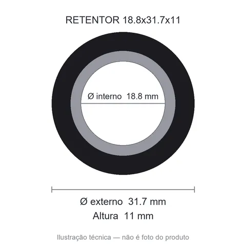 Retentor 18,8 mm x 31,7 mm x 11 mm SAV 18,80x31,70x11,00 BA- 10349