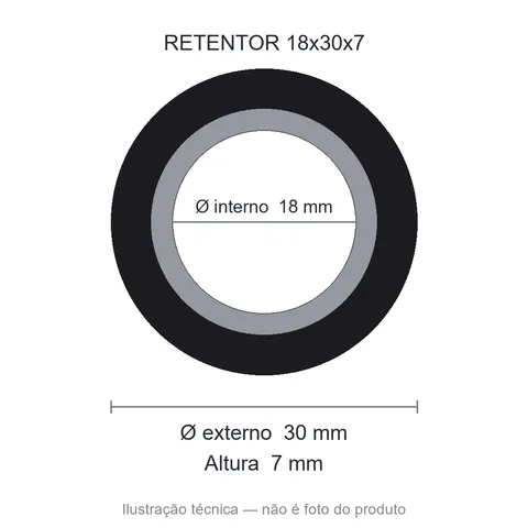 Retentor 18 mm x 30 mm x 7 mm NORD 18x30x7 BRG NBR