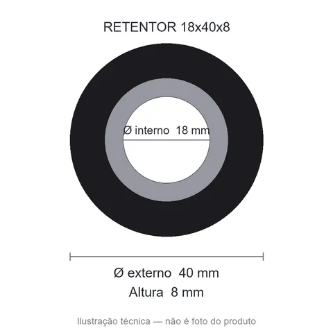 Retentor 18 mm x 40 mm x 8 mm ZSG 18x40x8 BRG Viton