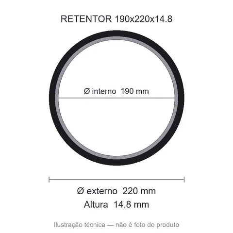 Retentor Agrícola 190 mm x 220 mm x 14,8 mm - 190x220x14,80 00268 BR