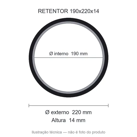 Retentor 190 mm x 220 mm x 14 mm SAV 190x220x14 NBR 7149