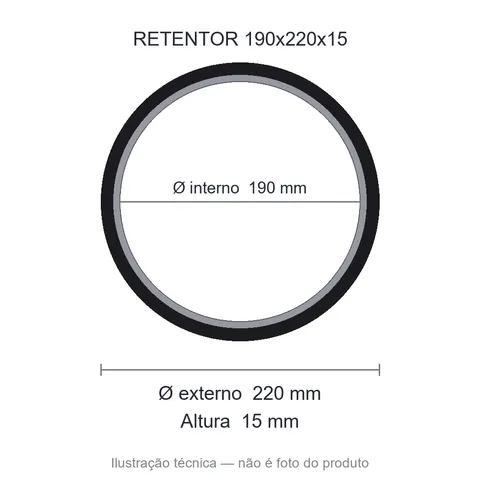 Retentor 190 mm x 220 mm x 15 mm ZSG 190x220x15 BRG