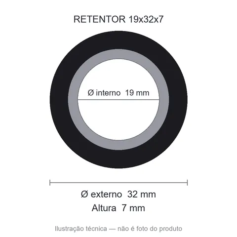 Retentor 19 mm x 32 mm x 7 mm ZSG 19x32x7