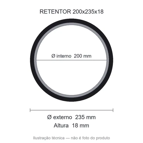 Retentor 200 mm x 235 mm x 18 mm ZSG 200x235x18 BRG 44674