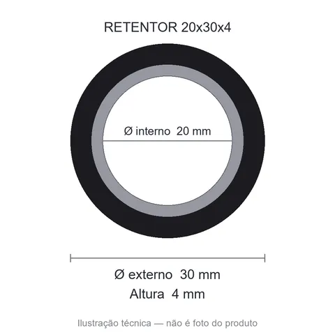 Retentor 20 mm x 30 mm x 4 mm ZSG 20x30x4 BRG