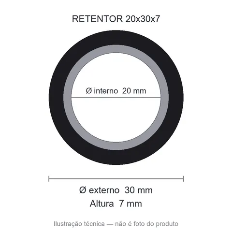 Retentor 20 mm x 30 mm x 7 mm - 00505 20x30x7 BR