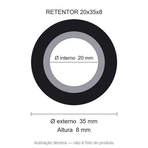 Retentor 20 mm x 35 mm x 8 mm ZSG 20x35x8 BRG