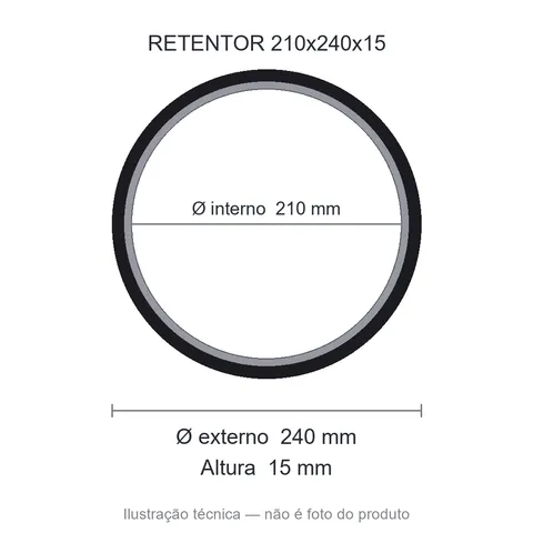 Retentor 210 mm x 240 mm x 15 mm ZSG 210x240x15 BRG 44691