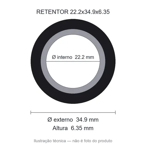Retentor Agrícola 22,2 mm x 34,9 mm x 6,35 mm SAV 22,20x34,90x6,35 NBR 00572