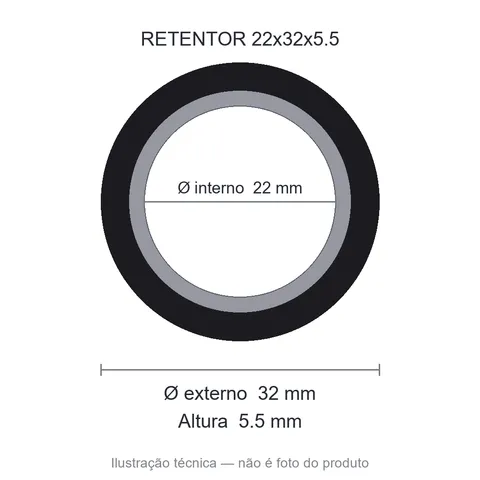Retentor 22 mm x 32 mm x 5,5 mm - 01727 22x32x5,5 AR5376/53762