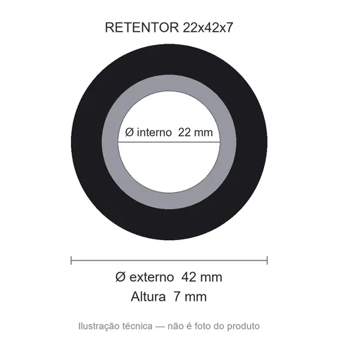 Retentor 22 mm x 42 mm x 7 mm NORD 22x42x7 BRG NBR-AR6819