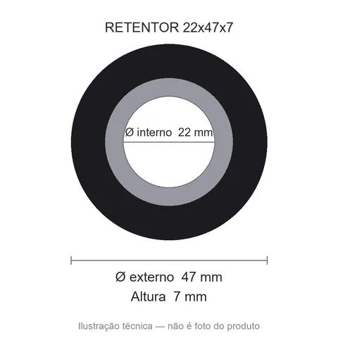 Retentor 22 mm x 47 mm x 7 mm NORD 22x47x7 BRG