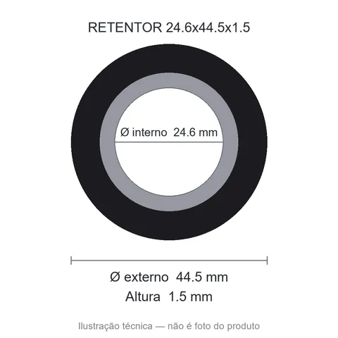 Retentor Agrícola 24,6 mm x 44,5 mm x 1,5 mm - 01722 BAE 24,6x44,5x1,50/7,9