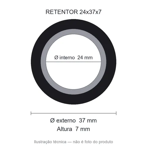 Retentor 24 mm x 37 mm x 7 mm SAV 24x37x7 01214 NBR