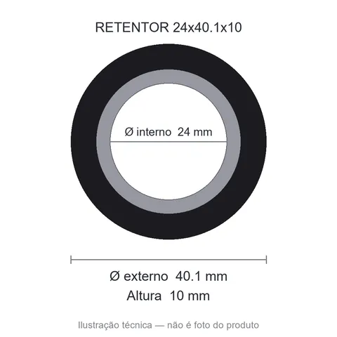 Retentor Industrial 24 mm x 40,1 mm x 10 mm - 01341 BR 24x40,10x10
