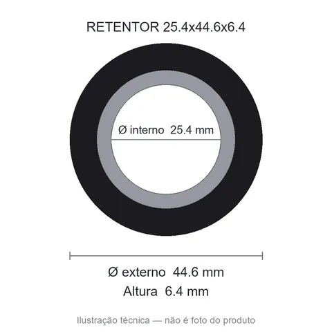 Retentor 25,4 mm x 44,6 mm x 6,4 mm - 01009 BR 25,40x44,60x6,40