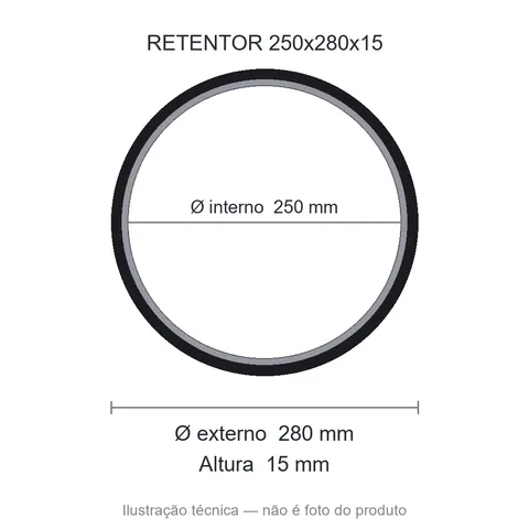 Retentor 250 mm x 280 mm x 15 mm ZSG 250x280x15 BRG 44451
