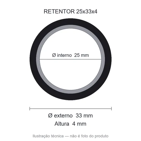 Retentor 25 mm x 33 mm x 4 mm NOK 25x33x4 BRG