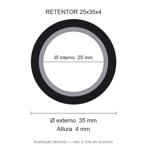 Retentor 25 mm x 35 mm x 4 mm ZSG 25x35x4 BRG