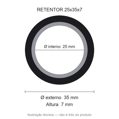 Retentor 25 mm x 35 mm x 7 mm ZSG 25x35x7 BRG Viton 44391
