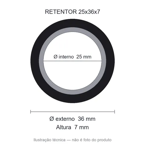 Retentor 25 mm x 36 mm x 7 mm ZSG 25x36x7 BRG 44701