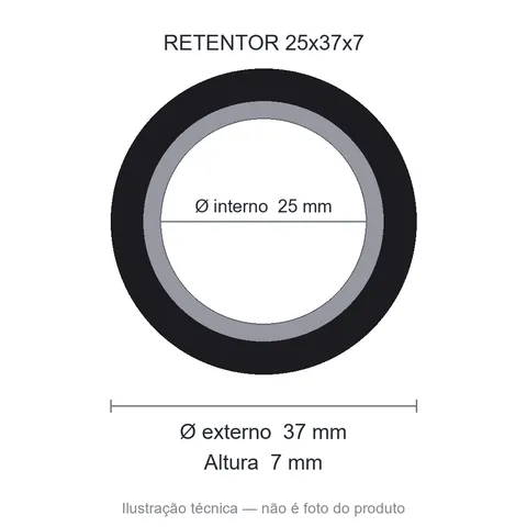 Retentor 25 mm x 37 mm x 7 mm VEDALONE 25x37x7 BRG NBR