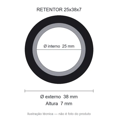 Retentor 25 mm x 38 mm x 7 mm ZSG 25x38x7 BRG