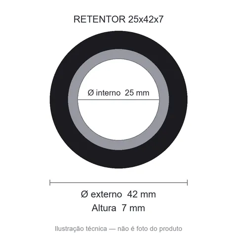 Retentor 25 mm x 42 mm x 7 mm ZSG 25x42x7 BRG 44770