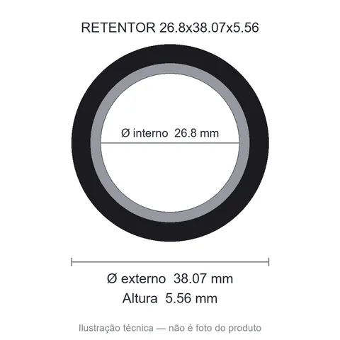Retentor 26,8 mm x 38,07 mm x 5,56 mm SAV 26,80x38,07x5,56 NBR- 5263