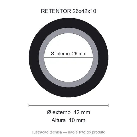 Retentor 26 mm x 42 mm x 10 mm NORD 26x42x10 BRG NBR-SB01151/AR5096