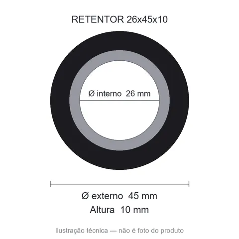 Retentor 26 mm x 45 mm x 10 mm SAV 26x45x10 BAG 7330
