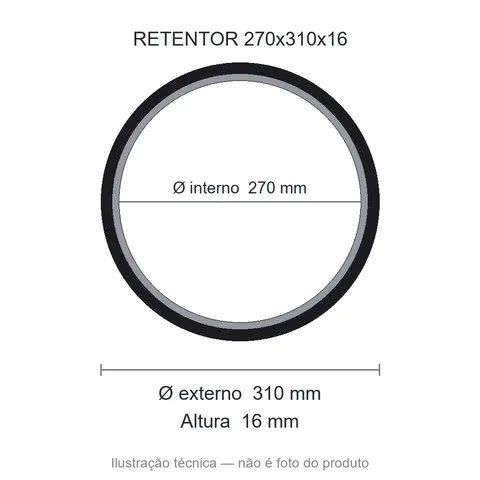 Retentor 270 mm x 310 mm x 16 mm ZSG 270x310x16 BRG 44675