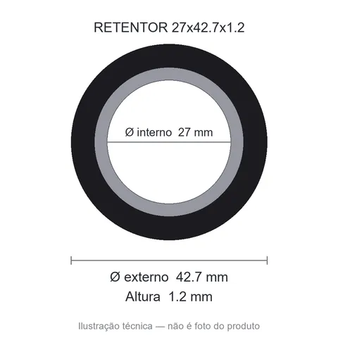 Retentor Industrial 27 mm x 42,7 mm x 1,2 mm - 01724 BAE 27x42,7x1,20/7,9