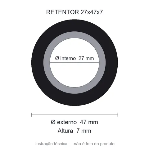 Retentor 27 mm x 47 mm x 7 mm ZSG 27x47x7 BRG 44608