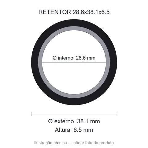 Retentor 28,6 mm x 38,1 mm x 6,5 mm SABO 01964 28,60x38,10x6,50 BA