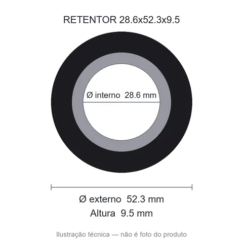 Retentor 28,6 mm x 52,3 mm x 9,5 mm SAV 28,60x52,30x9,50 B 7894
