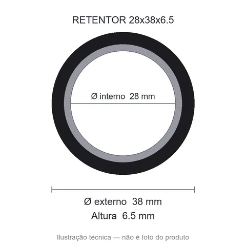 Retentor Industrial 28 mm x 38 mm x 6,5 mm SAV 28x38x6,5 01886