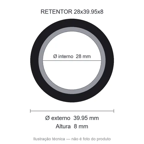 Retentor 28 mm x 39,95 mm x 8 mm SAV 28x39,95x8 NBR 41622