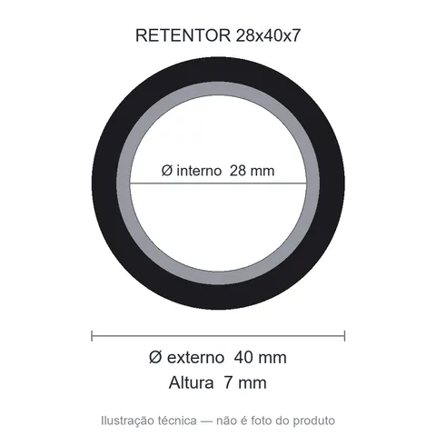 Retentor 28 mm x 40 mm x 7 mm SAV 28x40x7 NBR 5031