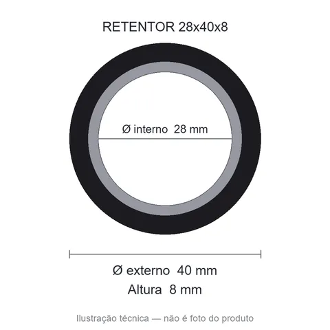 Retentor 28 mm x 40 mm x 8 mm ZSG 28x40x8 NBR