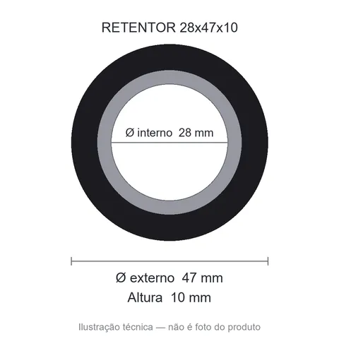 Retentor 28 mm x 47 mm x 10 mm SAV 28x47x10 NBR 5122