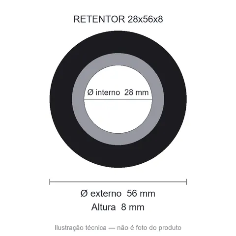 Retentor 28 mm x 56 mm x 8 mm SAV 28x56x8 NBR 7187 (duas Molas)