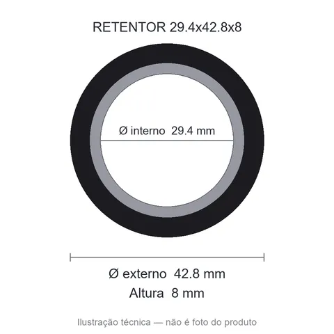 Retentor 29,4 mm x 42,8 mm x 8 mm SAV 29,40x42,80x8 NBR 7992